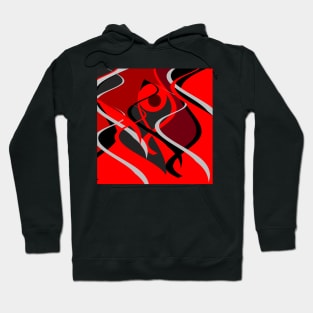 upstream red black grey abstract digital painting Hoodie